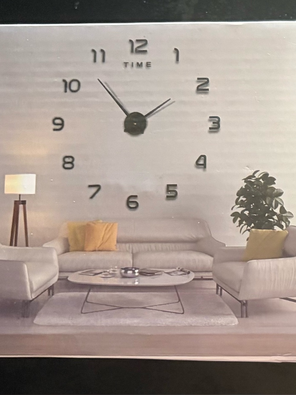 3D Sticker DIY Wall Clock Wall with Black Letters / Numbers